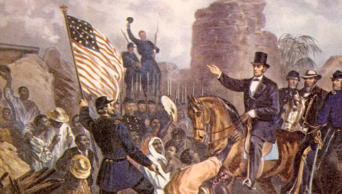 Ilustration of Civil War and Emancipation Proclamation
