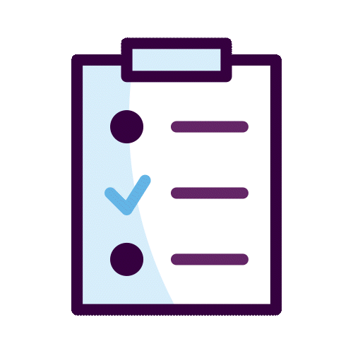 animated icon of a checklist