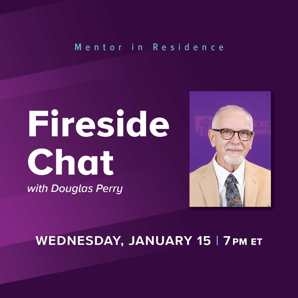 Fireside Chat with Douglas Perry. Wednesday, January 15, at 7 p.m. ET